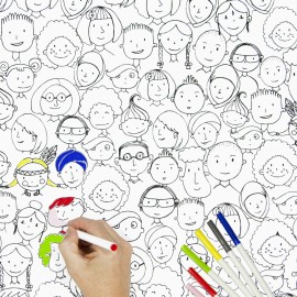 Tessuto 100% cotone stampa "FACES"