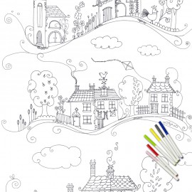 Tessuto 100% cotone stampa "CASETTE"
